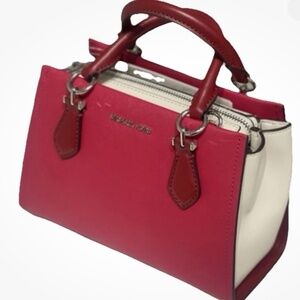 Michael Kors  Marilyn Small Messenger Satchel Crossbody Raspberry/Cream